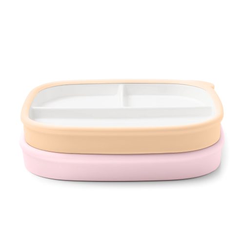 Clean Start Toddler Ceramic Divided Breakfast Plate - 2 Pack